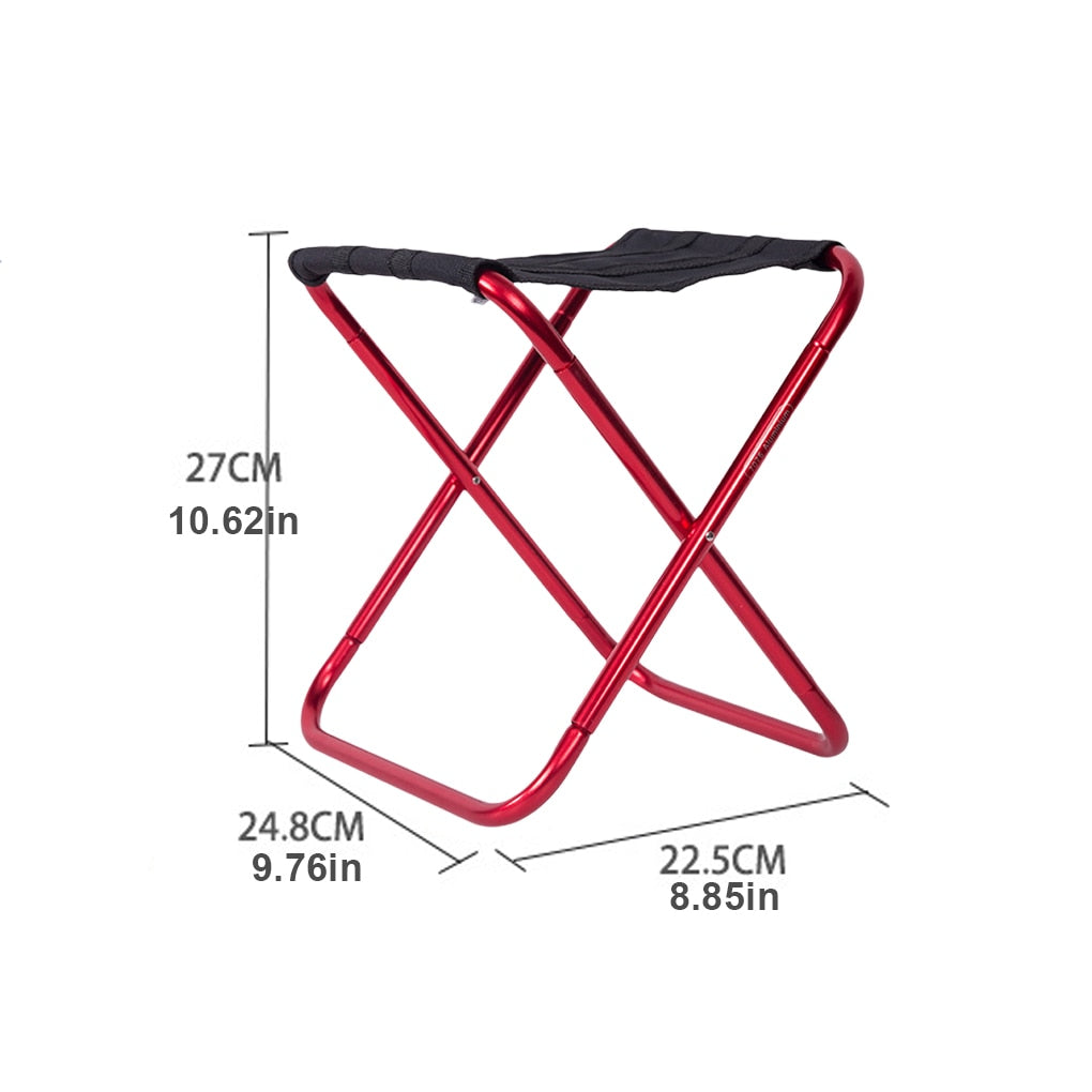 Outdoor Fishing Chair Aluminum Alloy Oxford Fabric Folding Stool Camping Hiking Foldable Seat - activesportslife