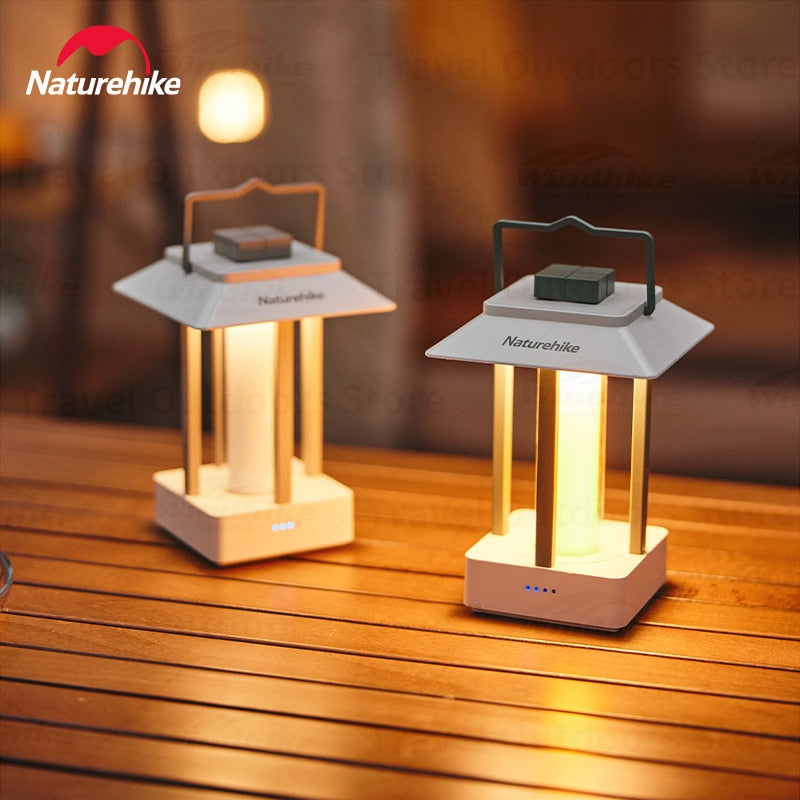 Naturehike Square Camping Lamp Outdoor Portable Waterproof Light Adjustable Tent Hanging Lamp Type-C Charging - activesportslife