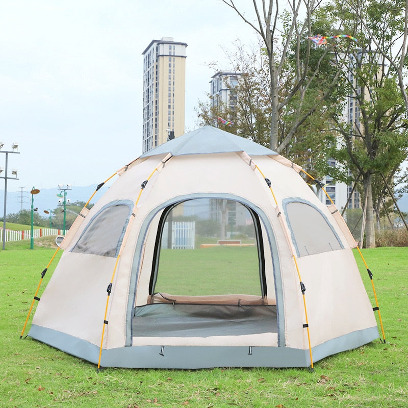 6 person Camping Tent Folding Outdoor Fully Automatic Openg Speed Rain Proof Sunscreen Wilderness Camping Portable - activesportslife