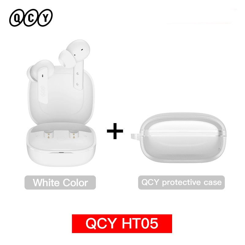 QCY HT05 ANC Wireless Earphone 40dB Noise Cancelling Bluetooth 5.2 Headphone 6 Mic ENC HD Call TWS  Transparency Mode - activesportslife