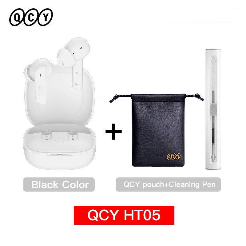 QCY HT05 ANC Wireless Earphone 40dB Noise Cancelling Bluetooth 5.2 Headphone 6 Mic ENC HD Call TWS  Transparency Mode - activesportslife