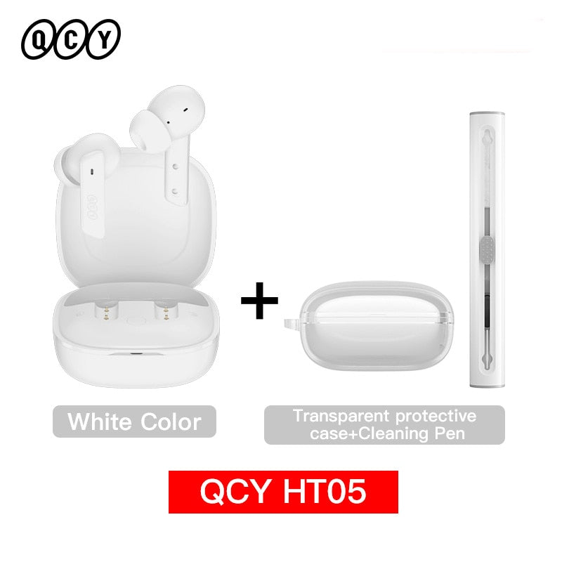 QCY HT05 ANC Wireless Earphone 40dB Noise Cancelling Bluetooth 5.2 Headphone 6 Mic ENC HD Call TWS  Transparency Mode - activesportslife