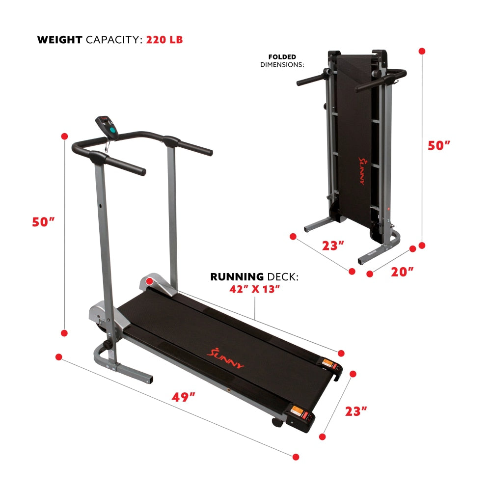 DZQ Manual Treadmill - Compact Foldable for Running and Cardio - activesportslife