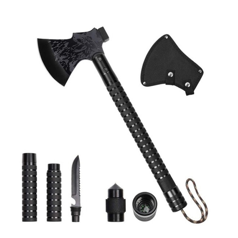 Survival Camping Axe Foldable Tactical Axe Multi Tool Emergency Gear Outdoor Tomahawk Wild Hatchet AX - activesportslife