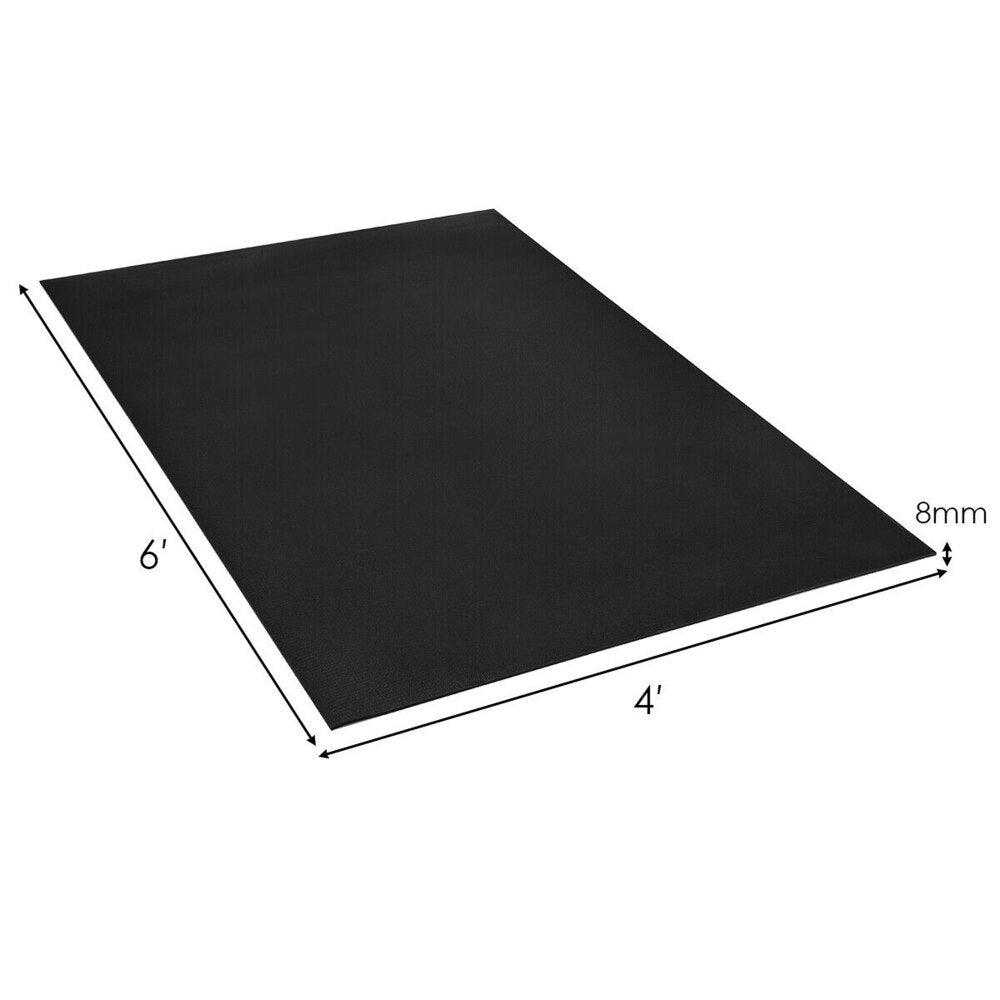 Large Yoga Mat 6ft X 4ft, 8mm Thick for Home Gym Flooring Black - activesportslife