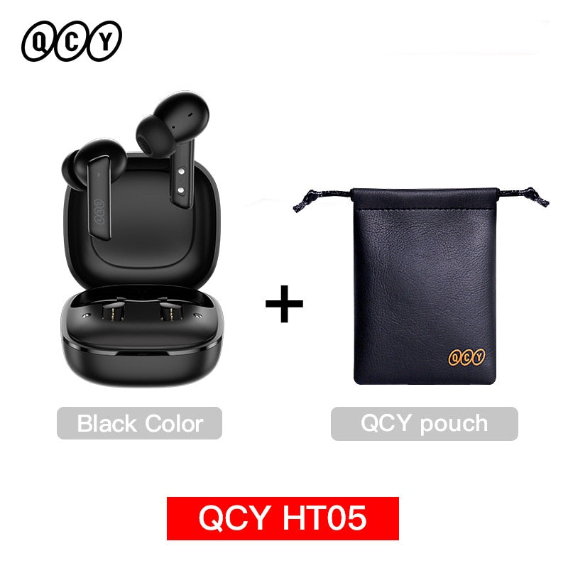 QCY HT05 ANC Wireless Earphone 40dB Noise Cancelling Bluetooth 5.2 Headphone 6 Mic ENC HD Call TWS  Transparency Mode - activesportslife