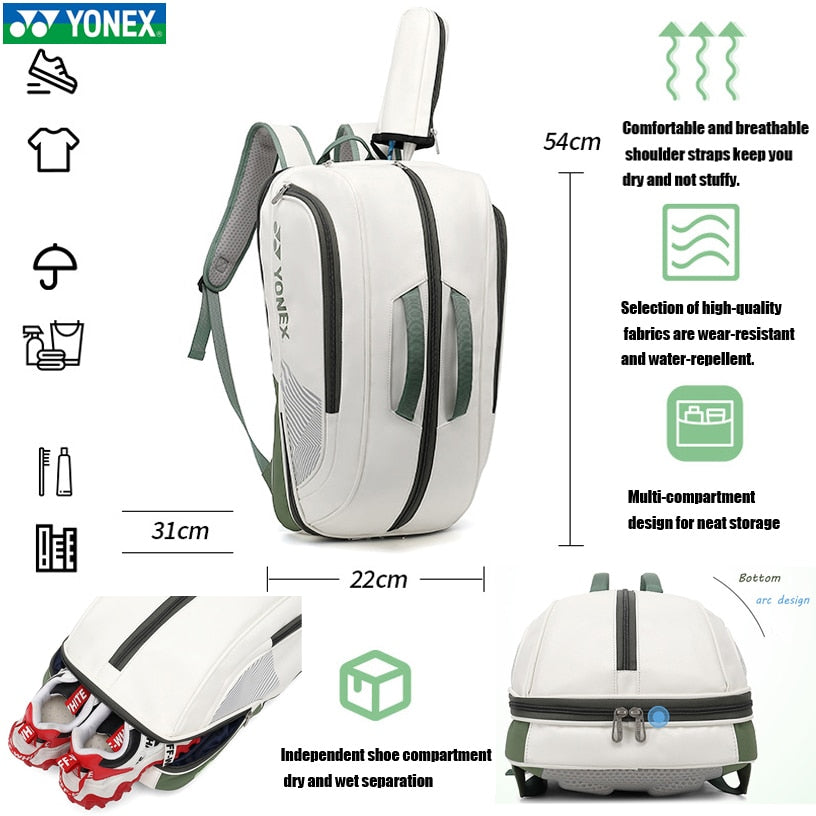 YONEX Superior Standard Badminton Racquet Bag Leather Tournament Tennis Shoulder Bag - activesportslife