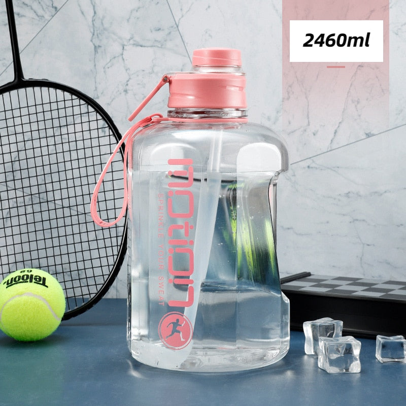 2 Liter Sports Water Bottle With Straw Large Capacity - activesportslife