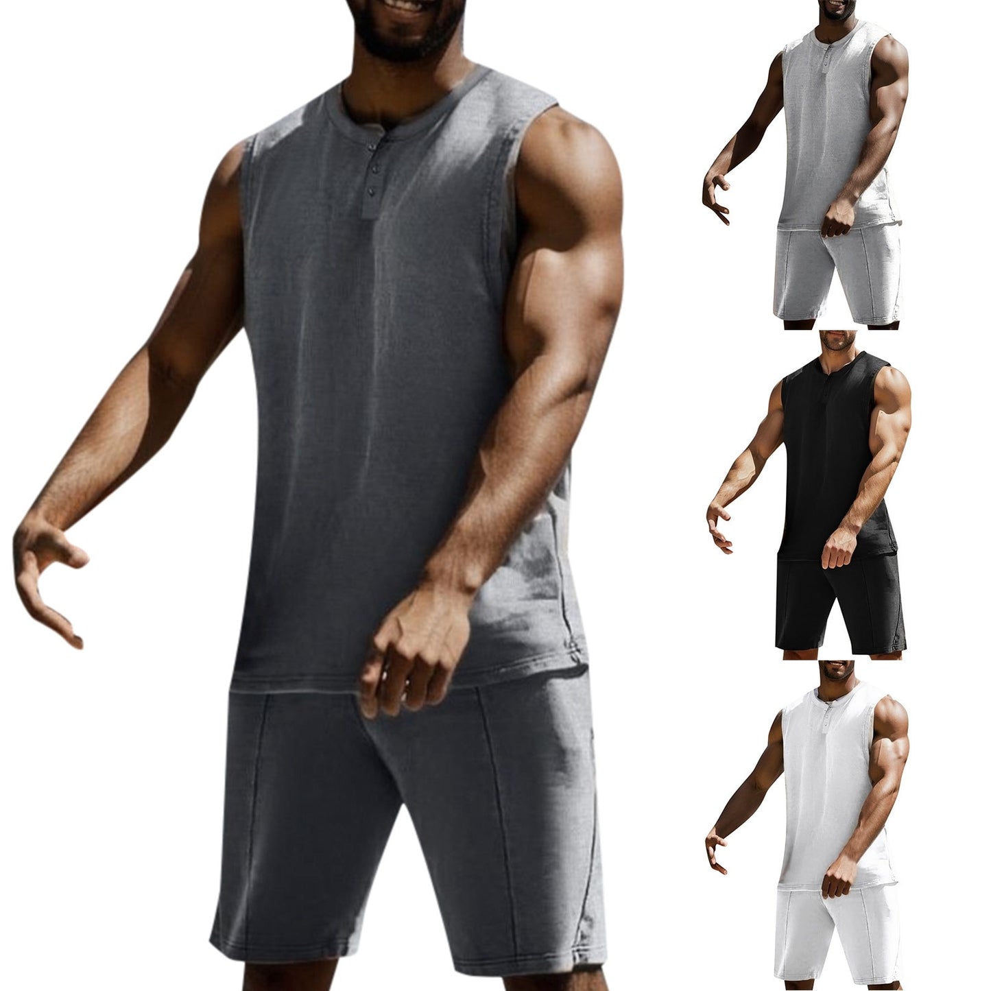 Mens Quick Dry Sleeveless Top & Shorts