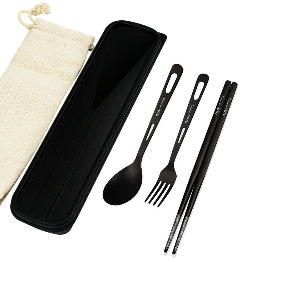 Pure Titanium Tableware Set Knife And Fork Spoon Chopsticks Camping Ultra Portable Cutlery Set - activesportslife