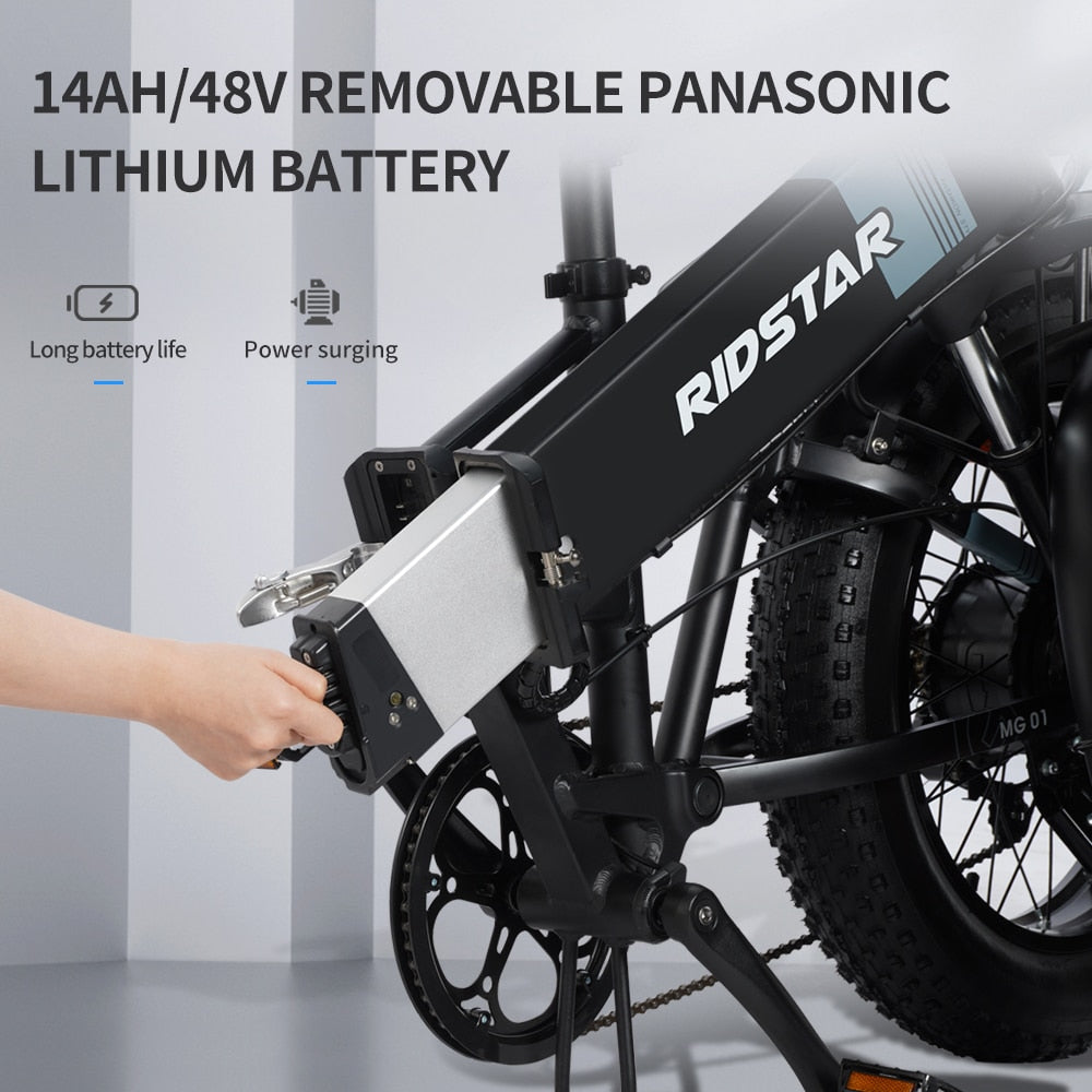 H20 Electric Bicycle 48V 1000W Fat Tire Electric Bike Outdoor Mountain Bicycle Snow Ebike Waterproof 14AH - activesportslife