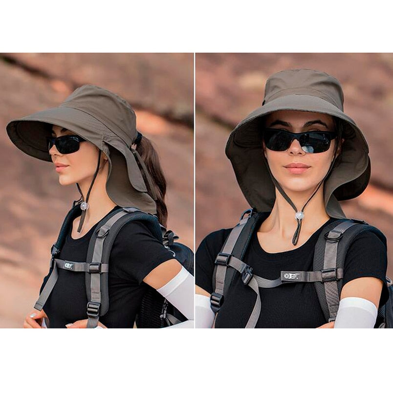 Women's Designer Lightweight Ponytail Hole Visor Hats Big Brim Outdoor Eye Protection Sunscreen Cap Sun Hat - activesportslife