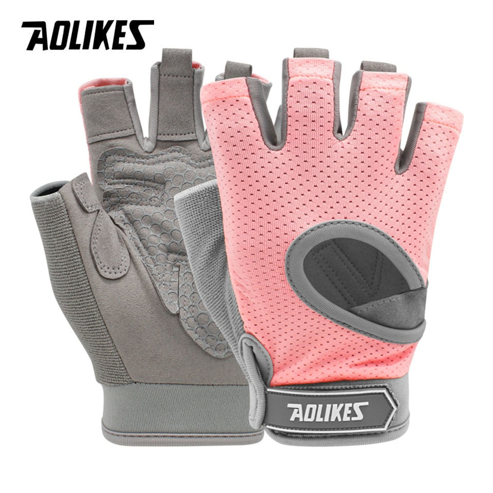 AOLIKES Fingerless Workout Glove Weight Lifting Support For Gym Full Palm Protection - activesportslife