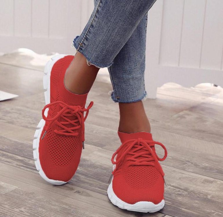 Trendy Mesh Platform Tennis Sneakers Breathable Casual Sports Shoes Women - activesportslife