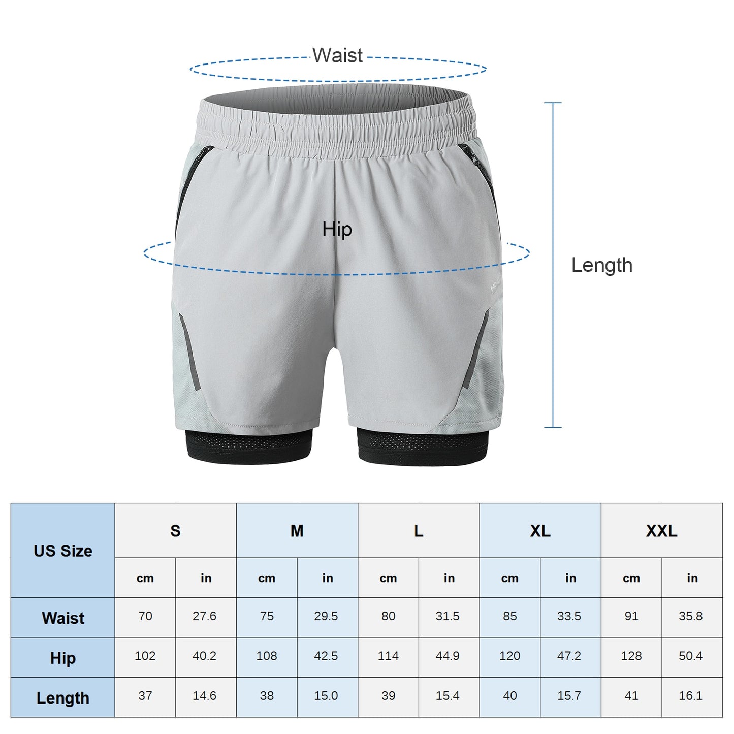 2-In-1 Mens Quick Dry Running Shorts