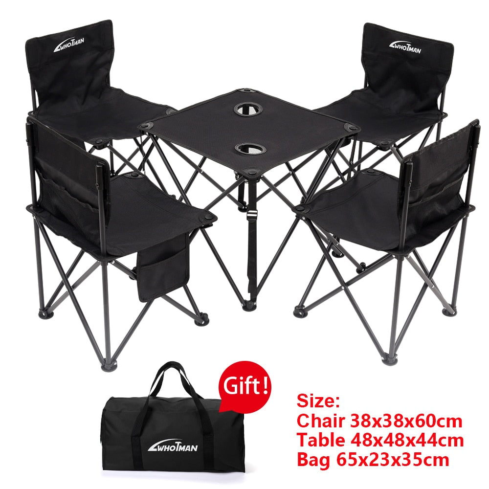 Portable Foldable Chair and Table for 4 People Easy Carry Folding - activesportslife