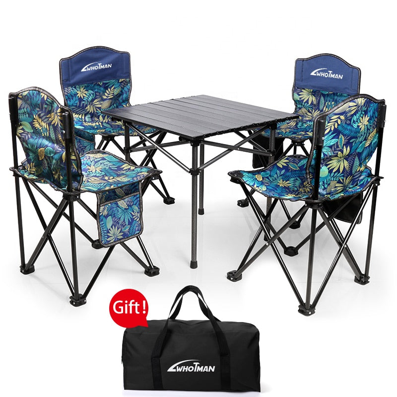 Portable Foldable Chair and Table for 4 People Easy Carry Folding - activesportslife