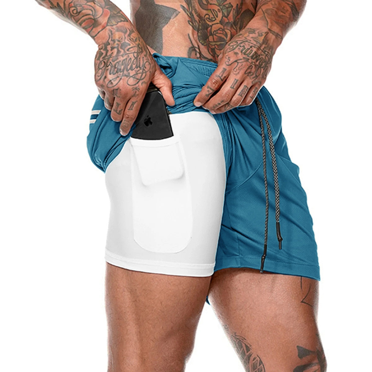 Men's Sport Shorts Double-deck - 2 In 1 - activesportslife