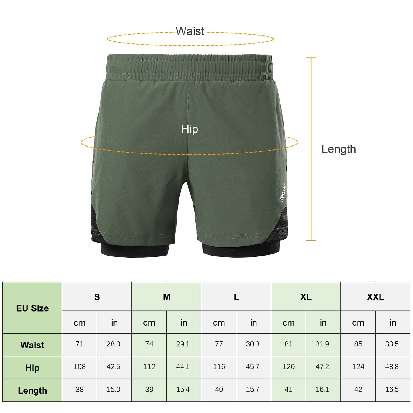 Arsuxeo 2-In-1 Mens Running Shorts with Towel Loop