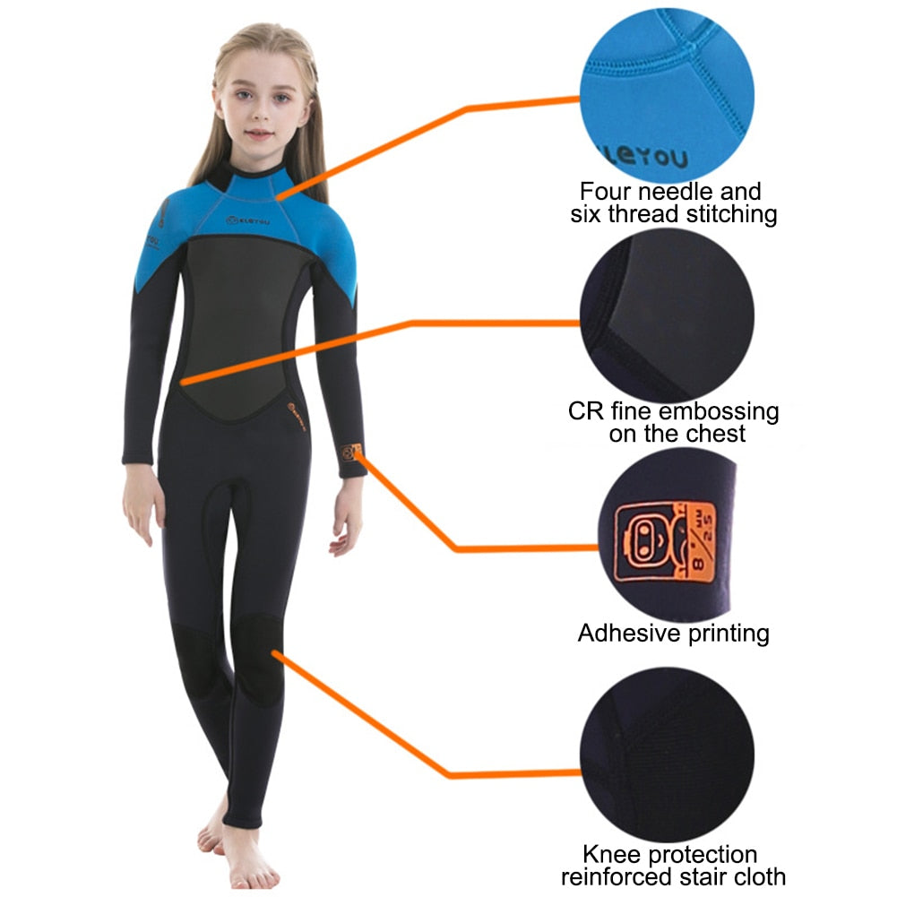 Children Diving Surfing Suit Long-Sleeved One-piece - activesportslife