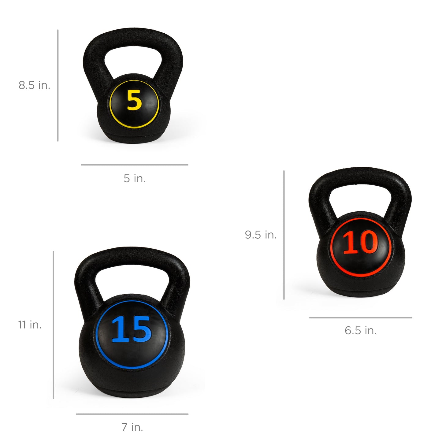 Best Choice Products 3-Piece Kettlebell Set with Storage Rack 5,10,15lbs - activesportslife