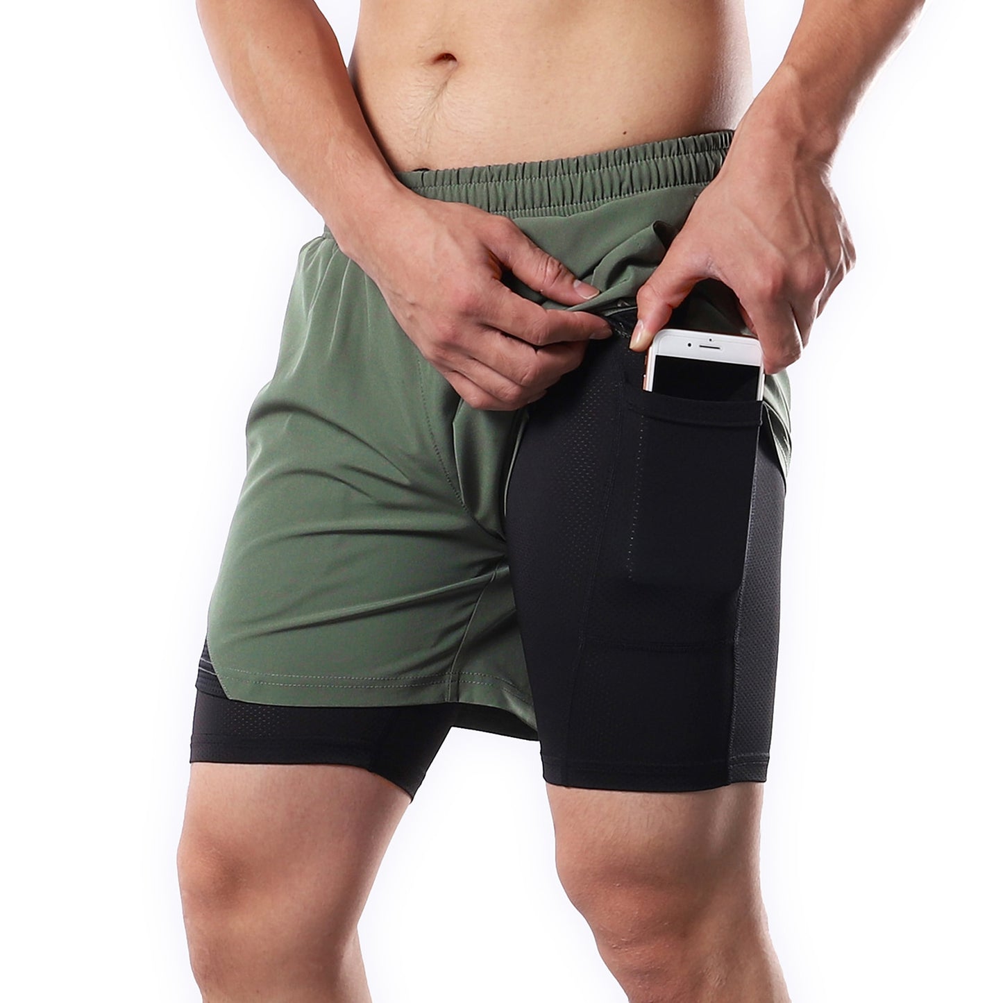 Arsuxeo 2-In-1 Mens Running Shorts with Towel Loop