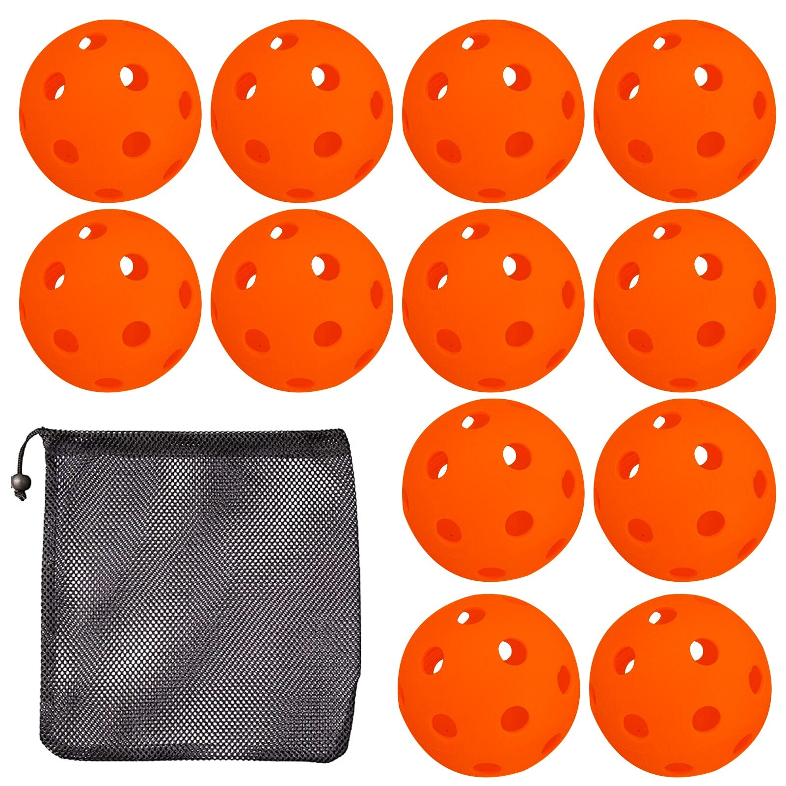 Soft Hollowed Practice Baseball With Drawstring Bag Lightweight 12pcs - activesportslife