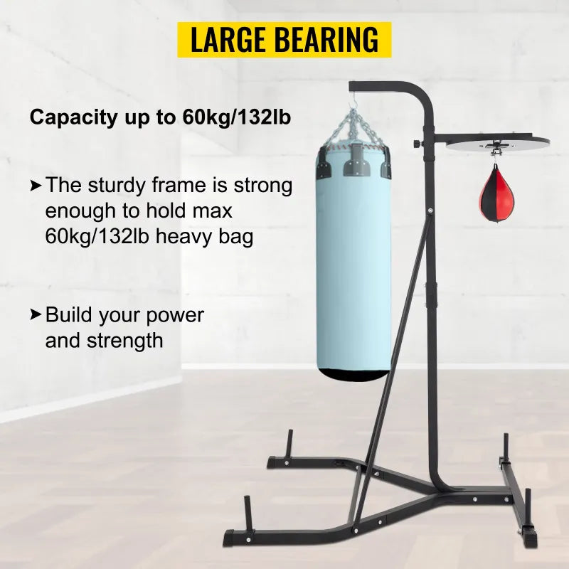 2in1 Boxing Bag Stand MMA Fitness Training w/Speed Ball