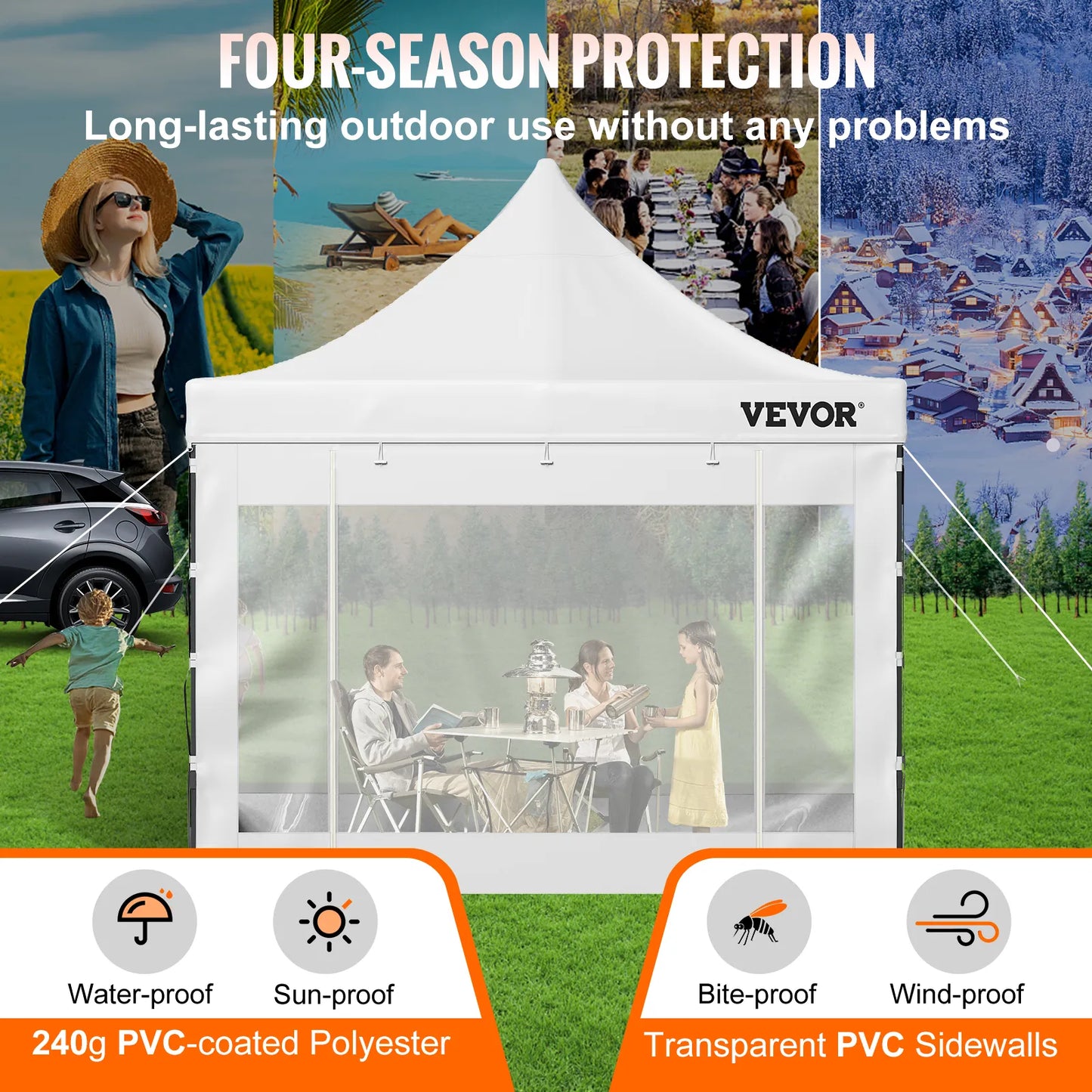 VEVOR 10x10 Pop Up Canopy Tent Outdoor