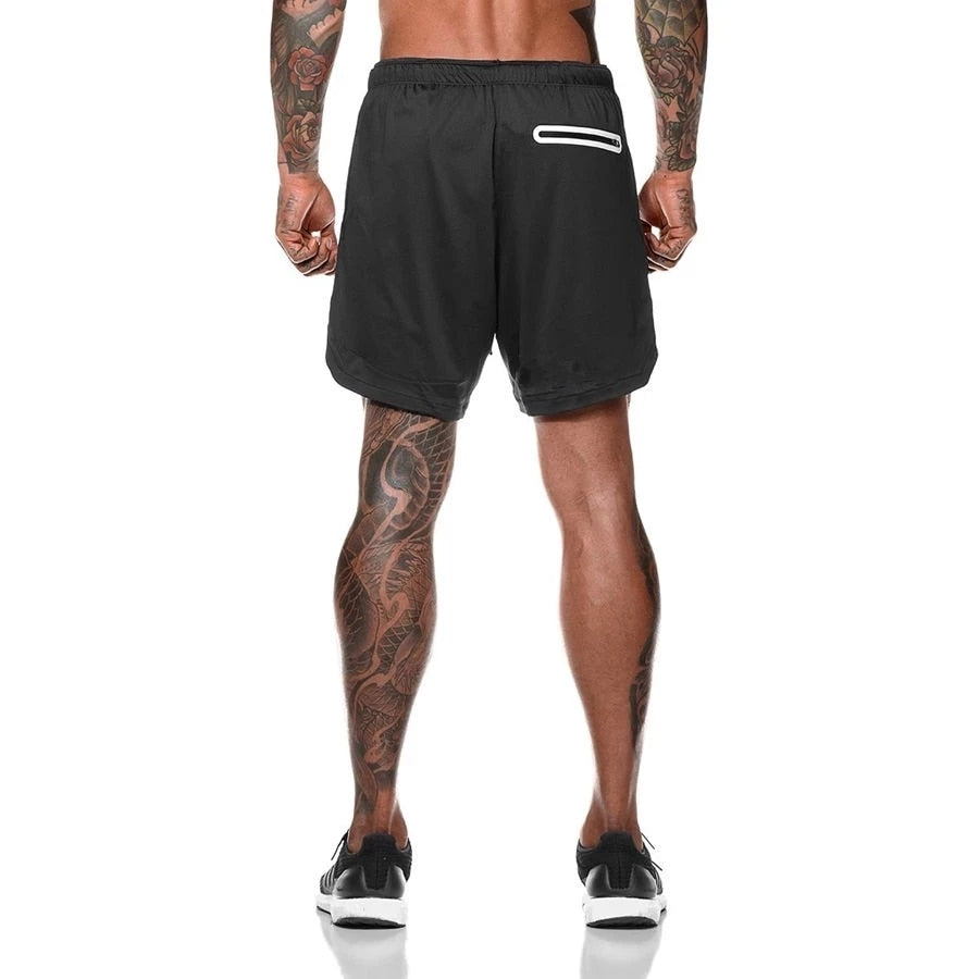 Men's Sport Shorts Double-deck - 2 In 1 - activesportslife