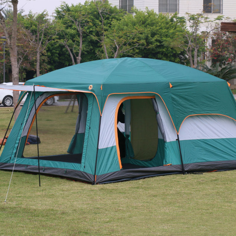 320X220X195cm Two-bedroom Tent Oversize for 5-8 Person Leisure Camping Double-plies Thick Rainproof - activesportslife