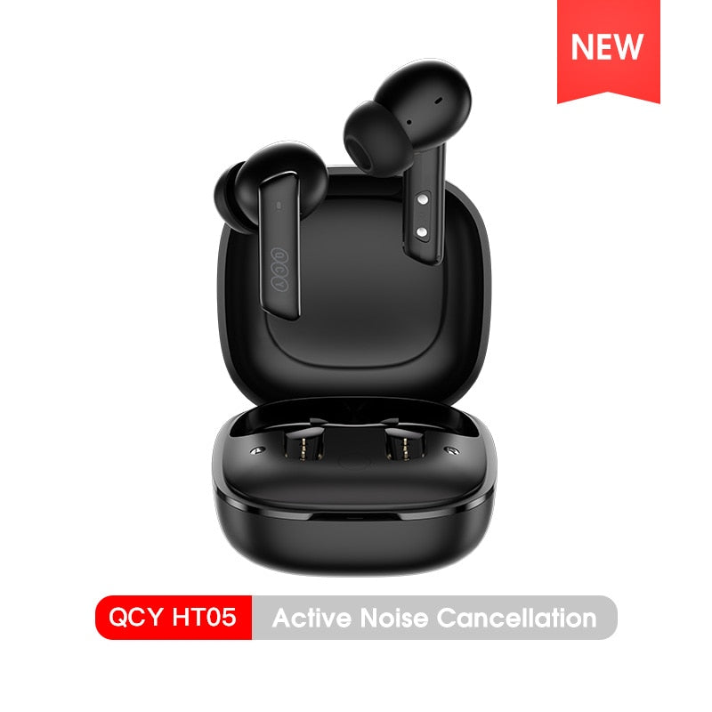 QCY HT05 ANC Wireless Earphone 40dB Noise Cancelling Bluetooth 5.2 Headphone 6 Mic ENC HD Call TWS  Transparency Mode - activesportslife