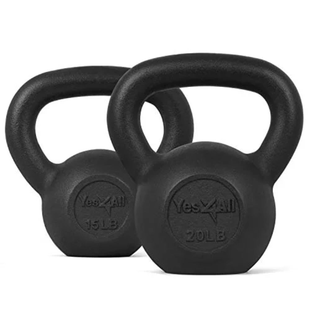 Cast Iron Kettlebell set, Black, 6PC Set, Includes 5-30lb - activesportslife