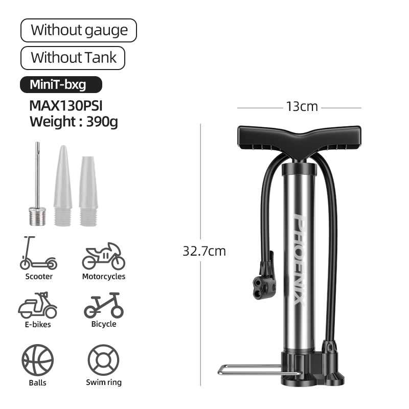 Xunting Bike Pump Inflator Max 160PSI Floor Pump with Pressure Gauge - activesportslife