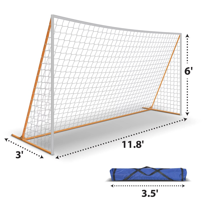 12ft x 6ft, 3ft wide; Portable Soccer Goal Training Sets (White Net) - activesportslife