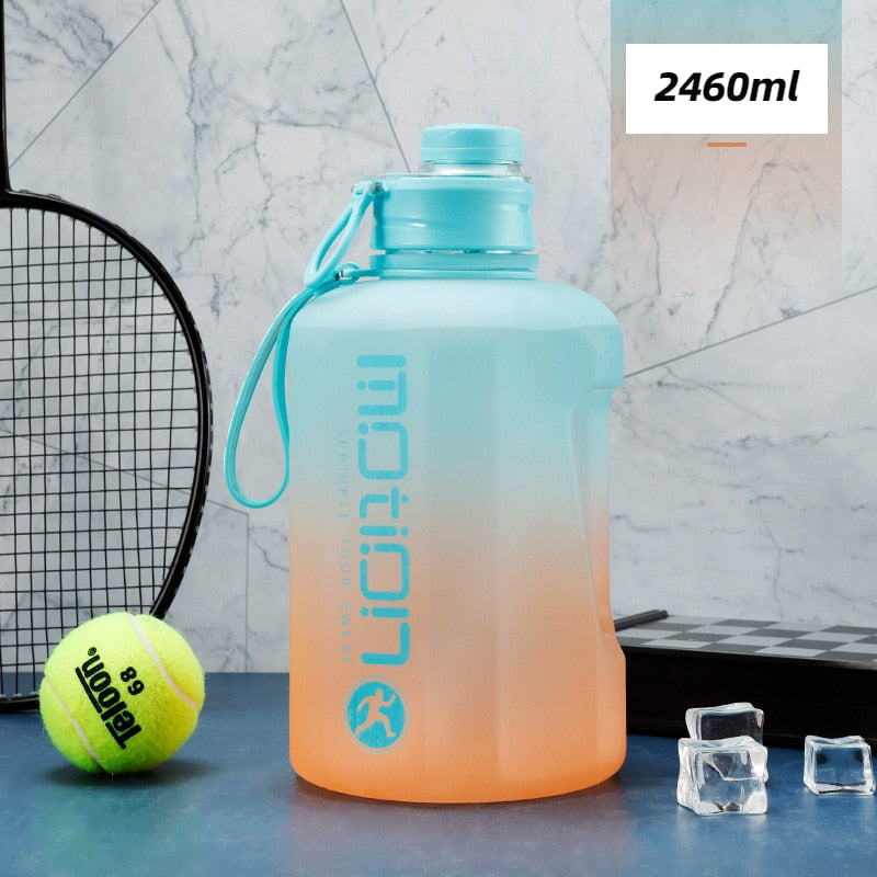 2 Liter Sports Water Bottle With Straw Large Capacity - activesportslife