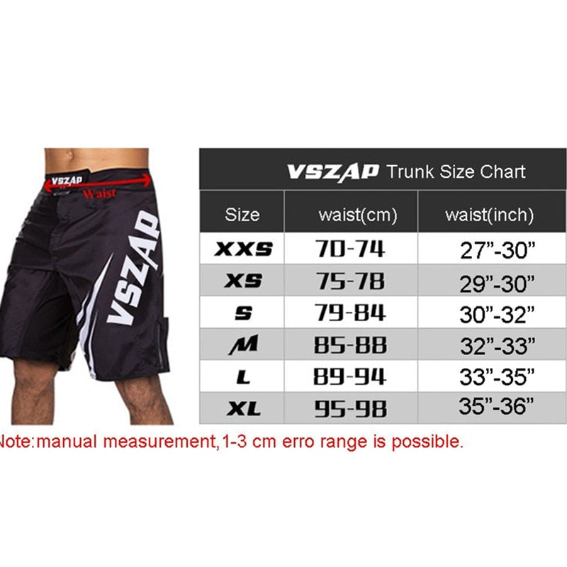 VSZAP SHADOW HUNTER Men's Muay Thai Boxing Shorts MMA Shorts Fight Grappling - activesportslife