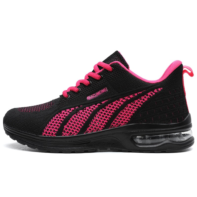 New Running Shoes Ladies Breathable Light Mesh Air Cushion Women Sports Shoes Lace Up - activesportslife