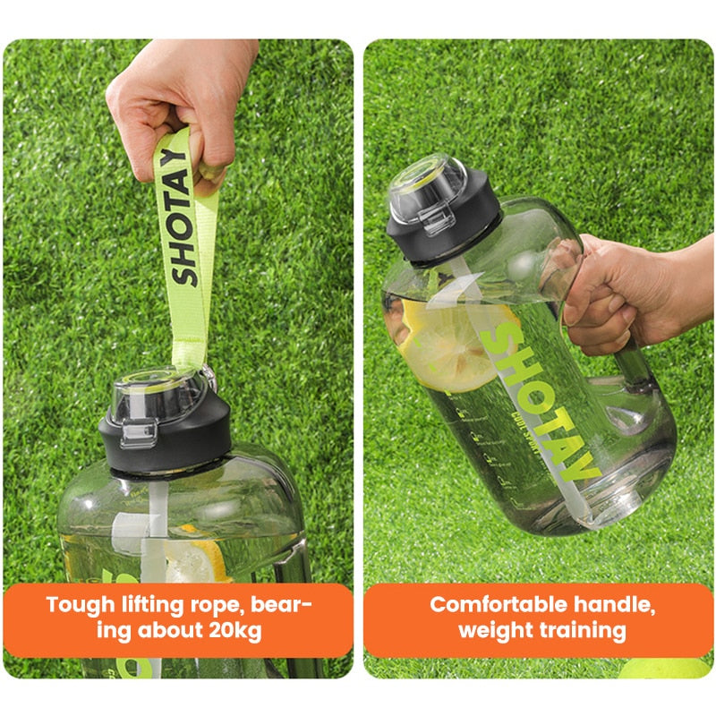 2 Liter Water Bottle with Straw For Training Sport Fitness - activesportslife