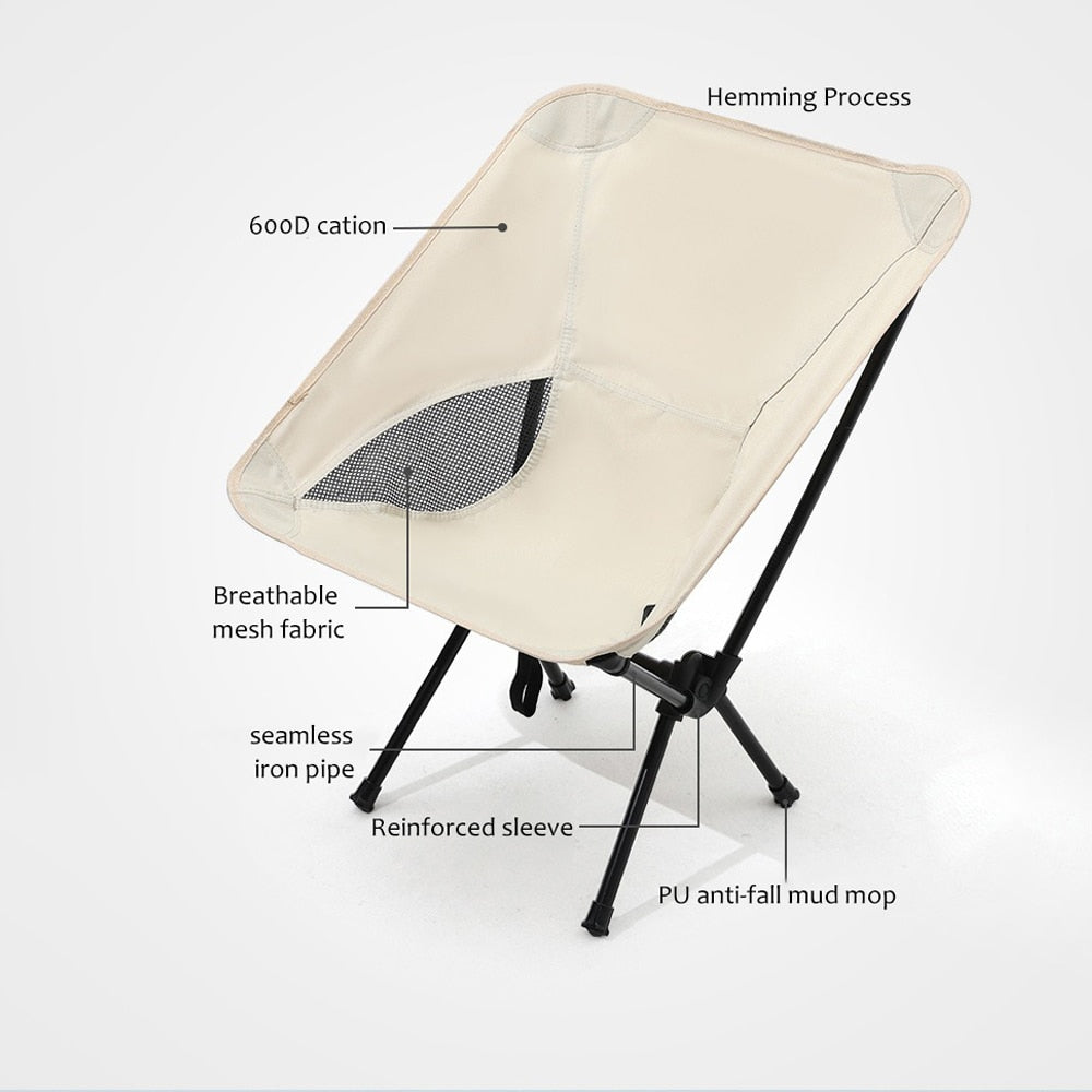 Outdoor Portable Camping Chair Oxford Cloth Folding Ultralight Chair - activesportslife