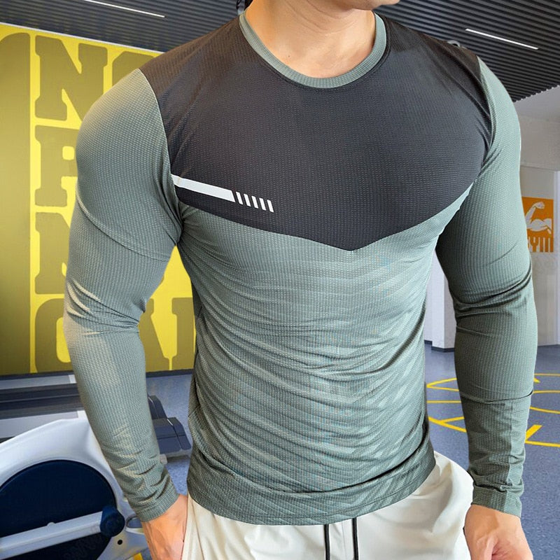 Mens Fitness Running Gym Compression Shirt Rash Guard Clothing - activesportslife