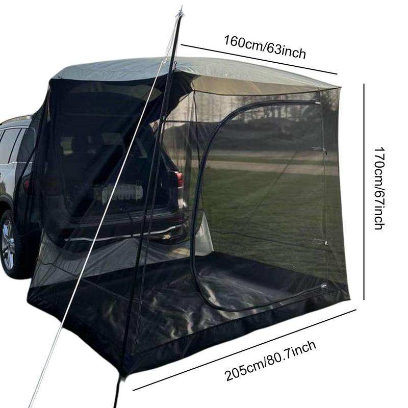 Car Rear Tent Awning With Mesh Car Tailgate Tents With Rainfly Portable UV-proof Camping Netting Roof Top Tent - activesportslife