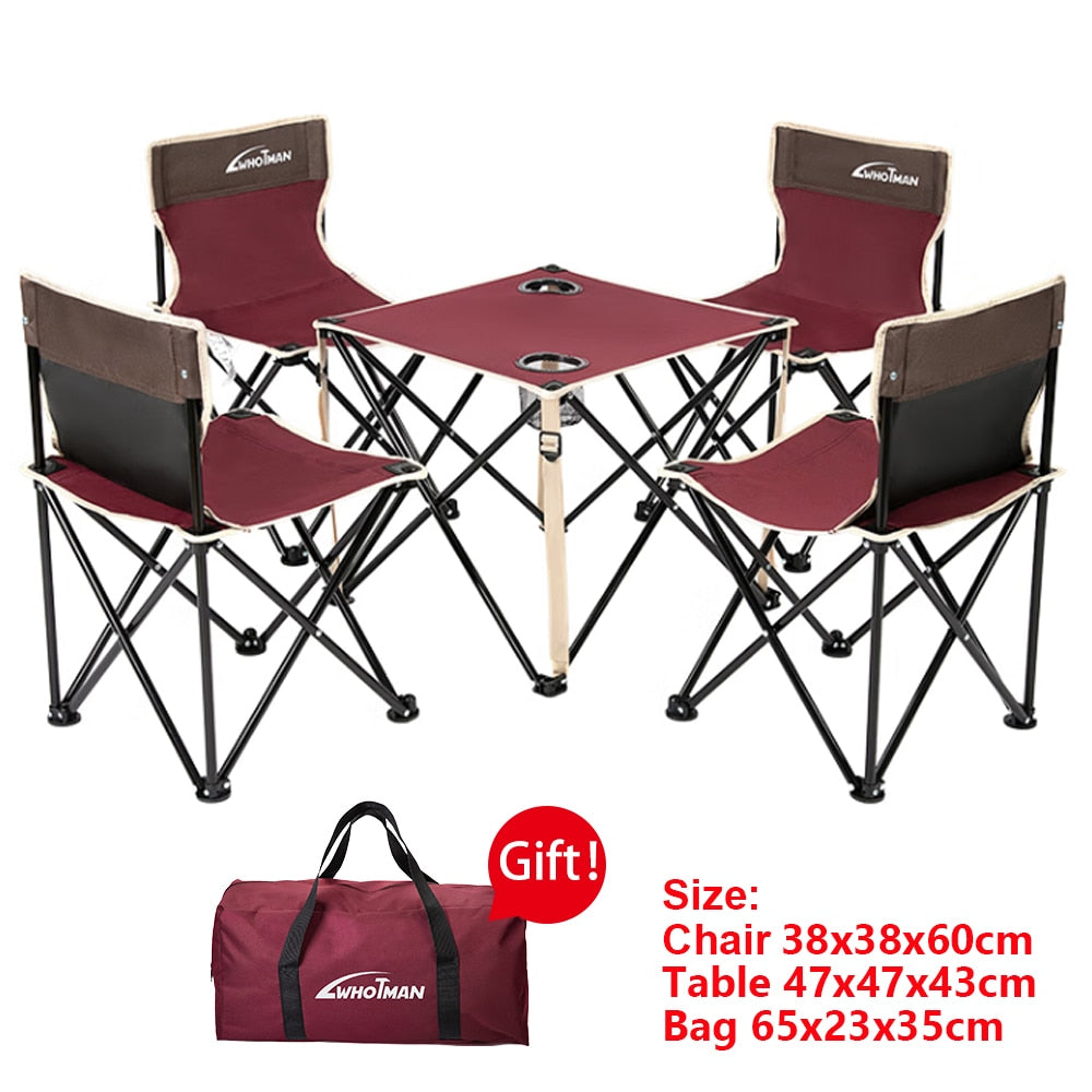 Portable Foldable Chair and Table for 4 People Easy Carry Folding - activesportslife