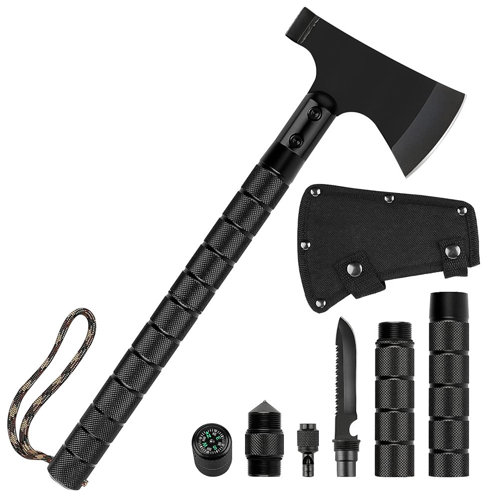 Multi-function Survival Axe Portable Foldable Tactical Tomahawk Outdoor Camping Firewood Chopping Axes Multi Tool Kit - activesportslife