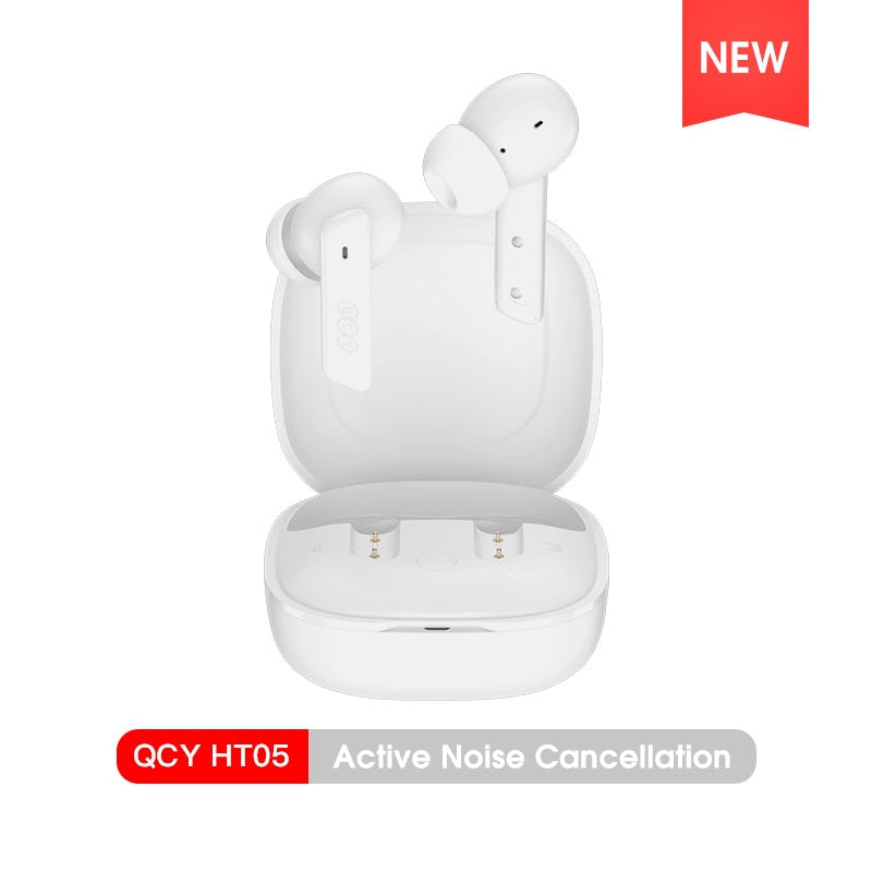 QCY HT05 ANC Wireless Earphone 40dB Noise Cancelling Bluetooth 5.2 Headphone 6 Mic ENC HD Call TWS  Transparency Mode - activesportslife