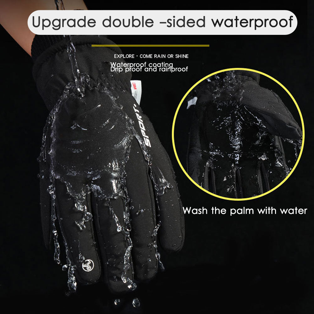 Men Winter Waterproof Outdoor Fleece Gloves Non-slip Warm - activesportslife