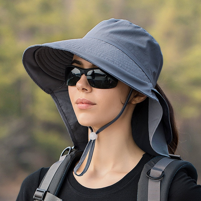 Women's Designer Lightweight Ponytail Hole Visor Hats Big Brim Outdoor Eye Protection Sunscreen Cap Sun Hat - activesportslife