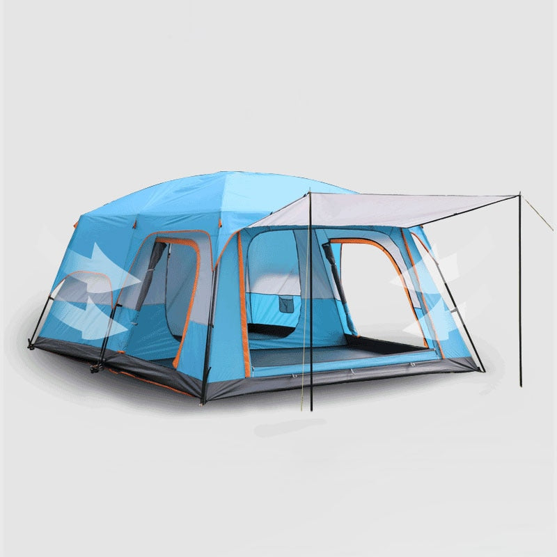 320X220X195cm Two-bedroom Tent Oversize for 5-8 Person Leisure Camping Double-plies Thick Rainproof - activesportslife