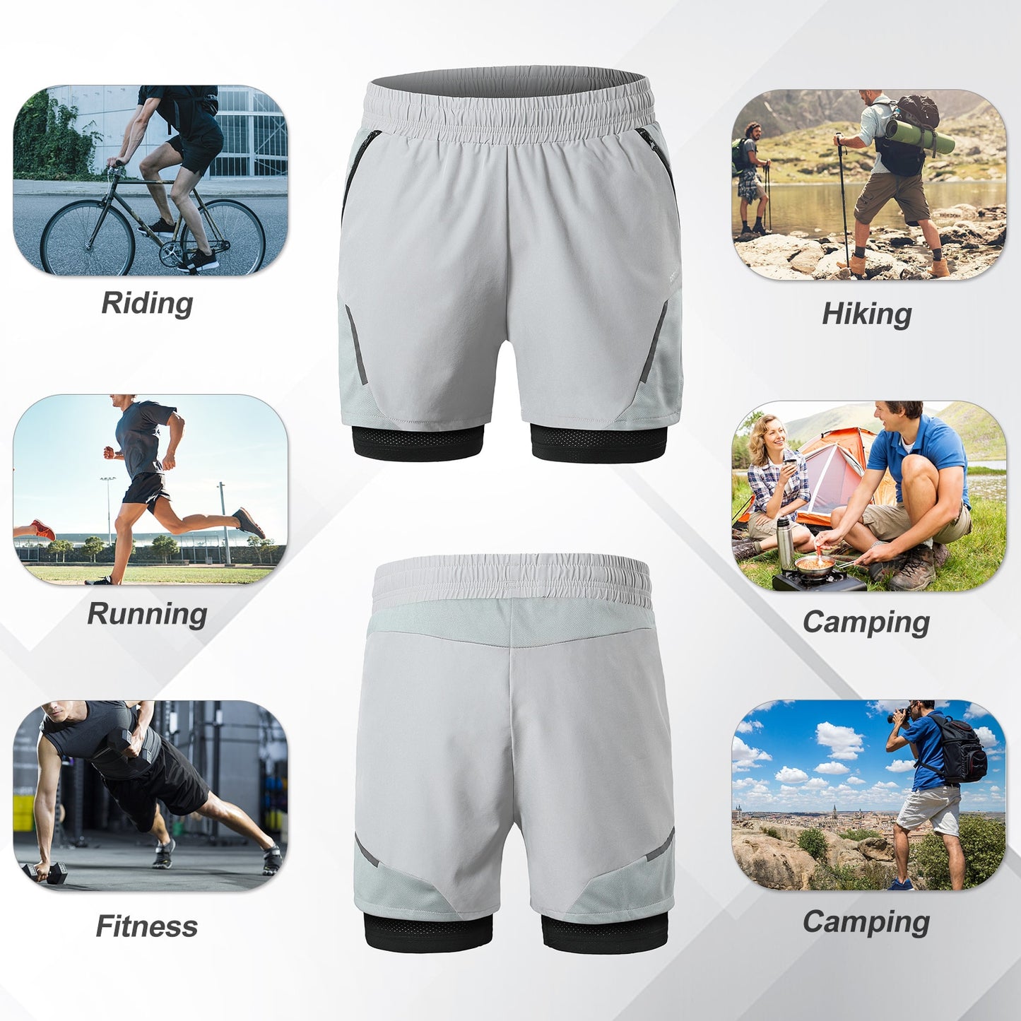 2-In-1 Mens Quick Dry Running Shorts