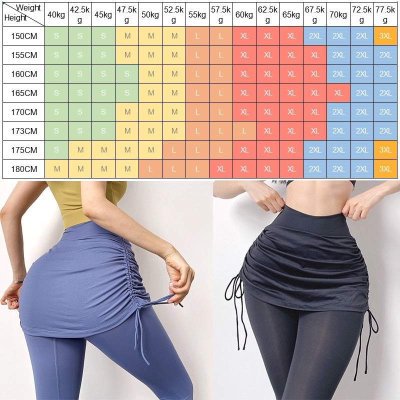 Cloud Rise Women Tennis Skirts S-XXL Badminton Golf Dancing Skirt Plus Size Leggings High Waist Fitness Workout Running Pants - activesportslife